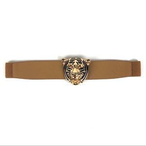 Arden B. Brown Leather Tiger Waist Belt